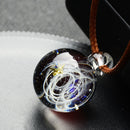 BOEYCJR Universe Glass Bead Planets Pendant Necklace Galaxy Rope Chain Solar System Design Necklace for Women