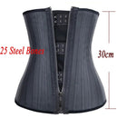 25 Steel Bone Waist Trainer Stomach Slimming Belt Modeling Straps Corset Latex Tummy Wrap Body Shaper Belly Reducing Sheath XXS