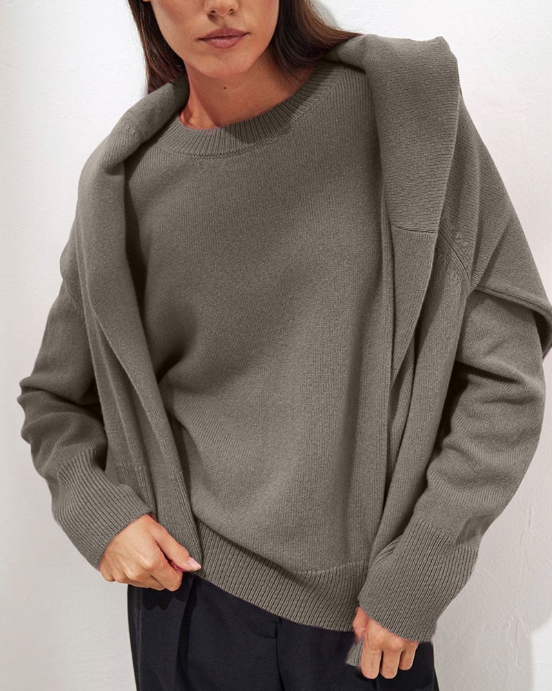 WYWM Cashmere Elegant Women Sweater Oversized Knitted Basic Pullovers O Neck Loose Soft Female Knitwear Jumper