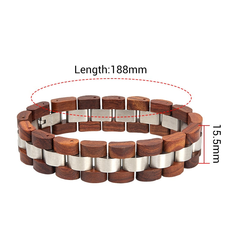 BOBO BIRD Wood Bracelet for Men Women Links Bracelet Charm Bangle Jewelry Gift pulsera hombre Length  Adjustable Great Gifts