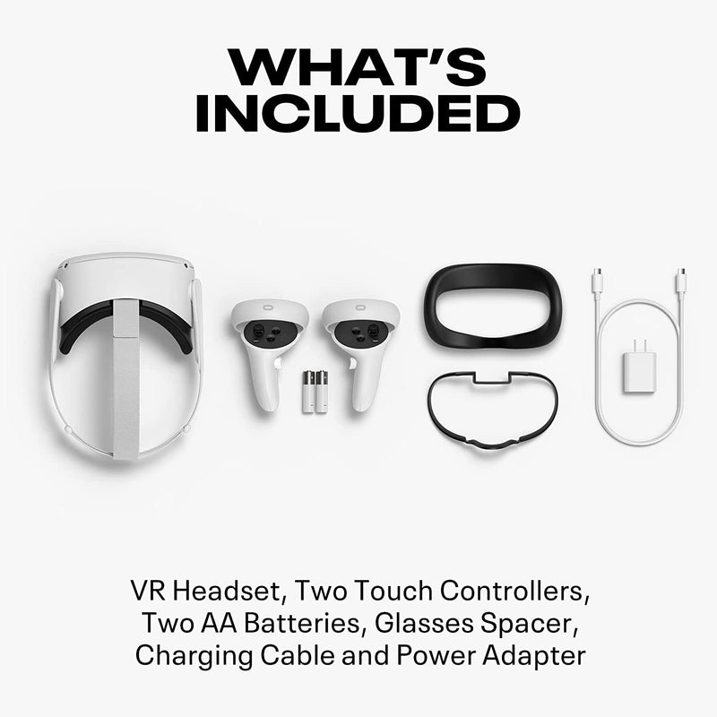Meta/Oculus Quest 2 Advanced All-In-One Virtual Reality VR Auriculares Pantalla Panorámica Somatosensorial Game Consol 128GB/256GB