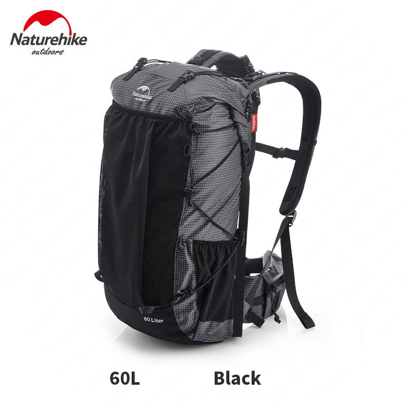Naturehike 60L+5L Camping Backpack 1.16kg High Capacity 15kg Load Camping Backpack Tear-Risistant Hiking Backpack Waterproof