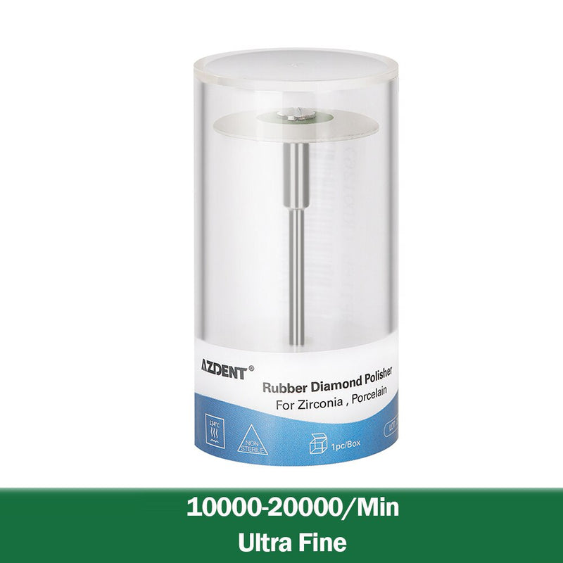 1 disco de rueda de pulido de diamante de goma Azdent Dental (HP) de 26mm para restauraciones de porcelana de Zirconia