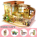 CUTEBEE DIY Dollhouse Wooden Miniature Mini Doll House with Garden to Build Furniture Kit Casa Toys for Children Birthday Gift