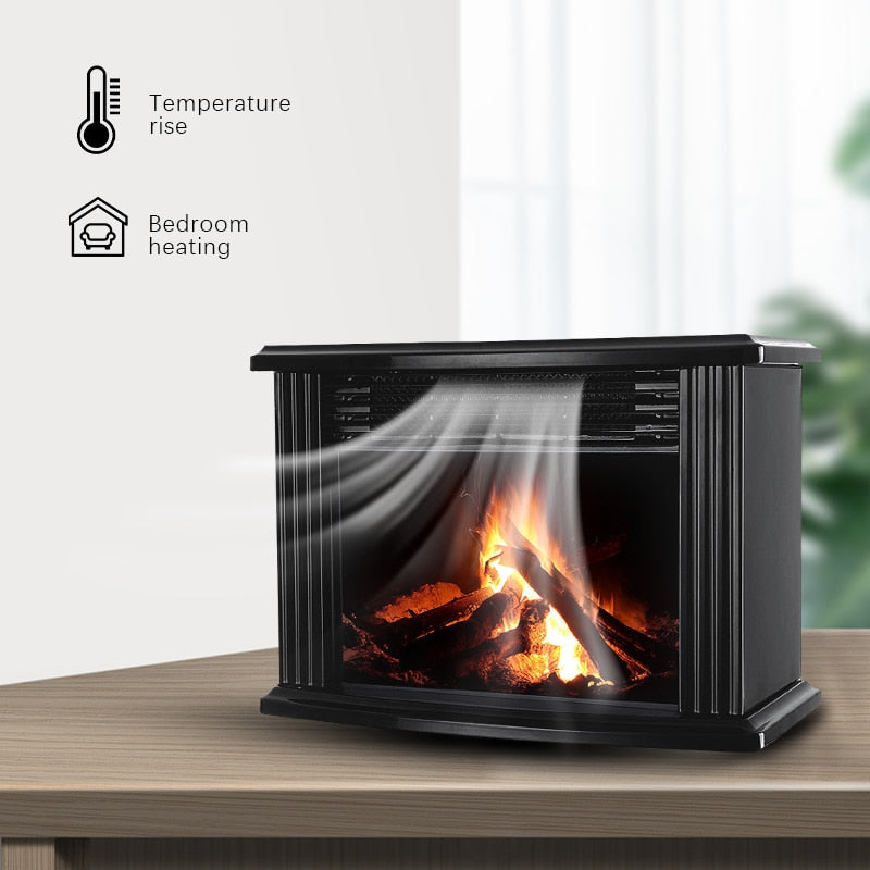 Calentador de chimenea eléctrica de 1000W con Control remoto, calentador de mesa, calentador de llama, máquina de calefacción de invierno para calefacción de habitación y oficina