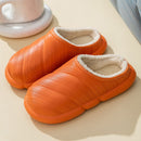 Waterproof Indoor Slippers Women Men Winter Home Floor Shoes Warm Plush Removable Insole Lovers Kitchen Working Slipper SH472