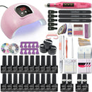 Manicure Set Acrylic Nail Kit With 120/54W Nail Lamp Choose Gel Nail Polish Nail Art Set  Manicure Machine All For Manicure