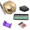 32W 35000RPM Juego de máquina de taladro de uñas con banda de lijado Juego de máquina de manicura de fresado profesional con juego de brocas de uñas