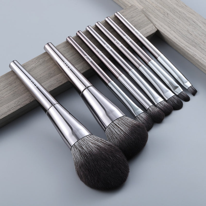 FLD 11/8pcs Natural Hair Green Makeup Brushes Foundation Powder Eyeshadow Eyebrow Brush Set Cosmetic Tool Profesional Maquillaje