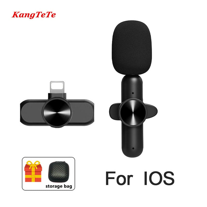 Wireless Lavalier Microphone Portable Mini Mic Noise Reduction Audio Video Recording For iPhone Android Gaming Live Broadcast