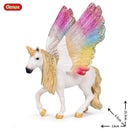 Oenux Classic Mythical Rainbow Pegasus Simulation Animal Original Fairy Tale Fly Horse Action Figures Model PVC Educational Toys