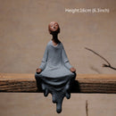 Purple Clay monk buddha sitting statues  zen creative ornaments home decoration monk gift  figurines tabletop handcrafts