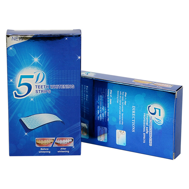 MJ 5D Gel Teeth Whitening Strips Oral Hygiene Care Double Elastic Tooth Bleaching Strips False Teeth Veneers Dental Whiten Tools