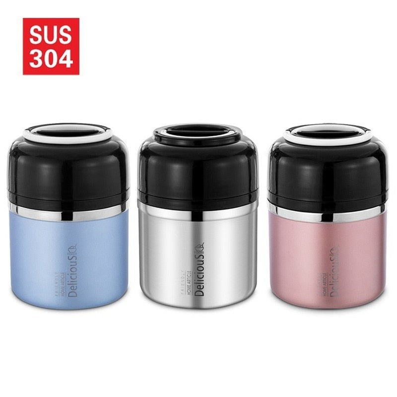 630ml Thermos Lunch Box 304 Stainless Steel Food Thermos with Container Vacuum Flask Lunch Box Thermos Cup for Women Men