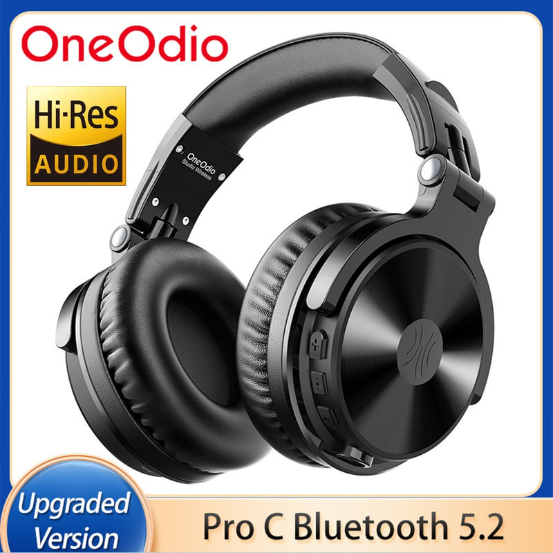 Oneodio Pro-C Wireless Headphones With Microphone 110H PlayTime Bluetooth 5.2 Foldable Deep Bass Stereo Earphones For PC Phone