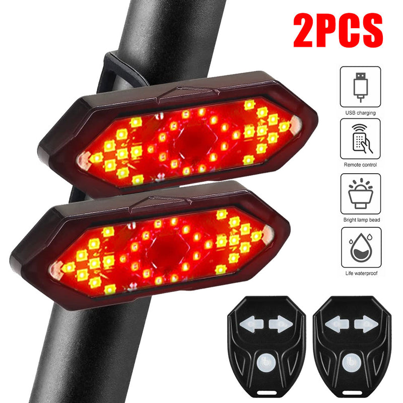 Smart Bike Rear Light Wireless Remote Control Warning Lamp USB Rechargeable Turning Signal Rear Light with Horn Funciton