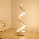 Lámpara de mesa en espiral LED moderna, lámpara de mesita de noche de escritorio curvada, luz blanca fría cálida para sala de estar, dormitorio, luz de lectura