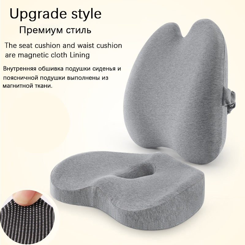 Memory Foam Waist Pillow Lumbar Support Cushion For Back Orthopedic Pillow Car Seat Office Chair Cushion Coccyx Massage Pillows