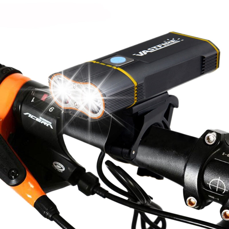 Lámpara de bicicleta con batería de 10000 mAh, 5000LM, carga USB brillante, faro delantero para manillar, 2 LED/3 LED/5 LED/8, luz LED para bicicleta para ciclismo