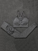 ATHVOTAR Two Piece Set Women Seamless Gym Sports Bra and High Waist Leggings Outfits Solid Color Fitness Tracksuit Women