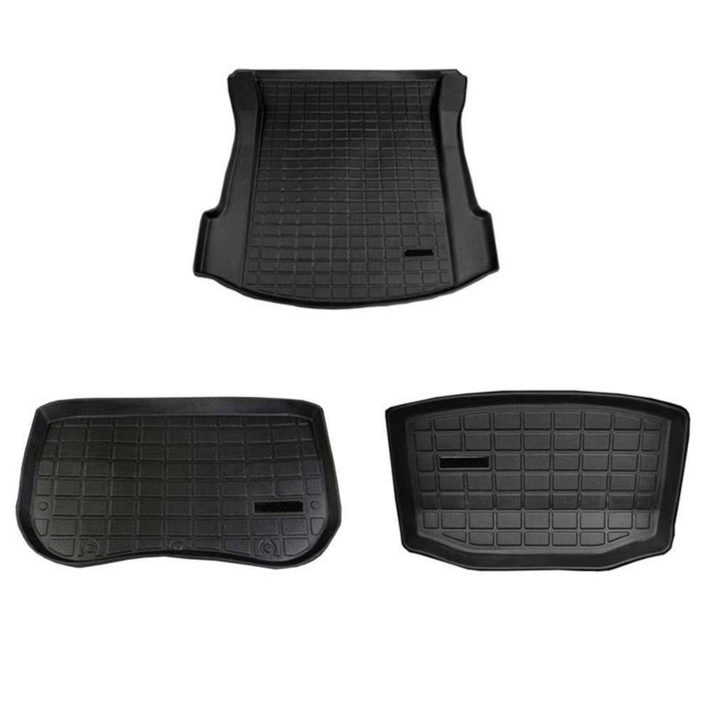 Kofferraum-Front- und Frachtmatte, langlebige Matte, Autozubehör für Tesla Model 3, schwarz, thermoplastisches Elastomer, Modifikationspad, Autozubehör