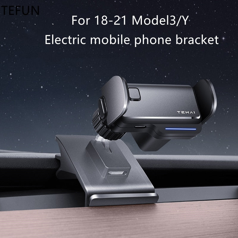Soporte de teléfono móvil para coche para Tesla modelo 3 Y Clip fijo soporte de seguridad para teléfono móvil, soporte de teléfono Tesla para pantalla HUD soporte de teléfono