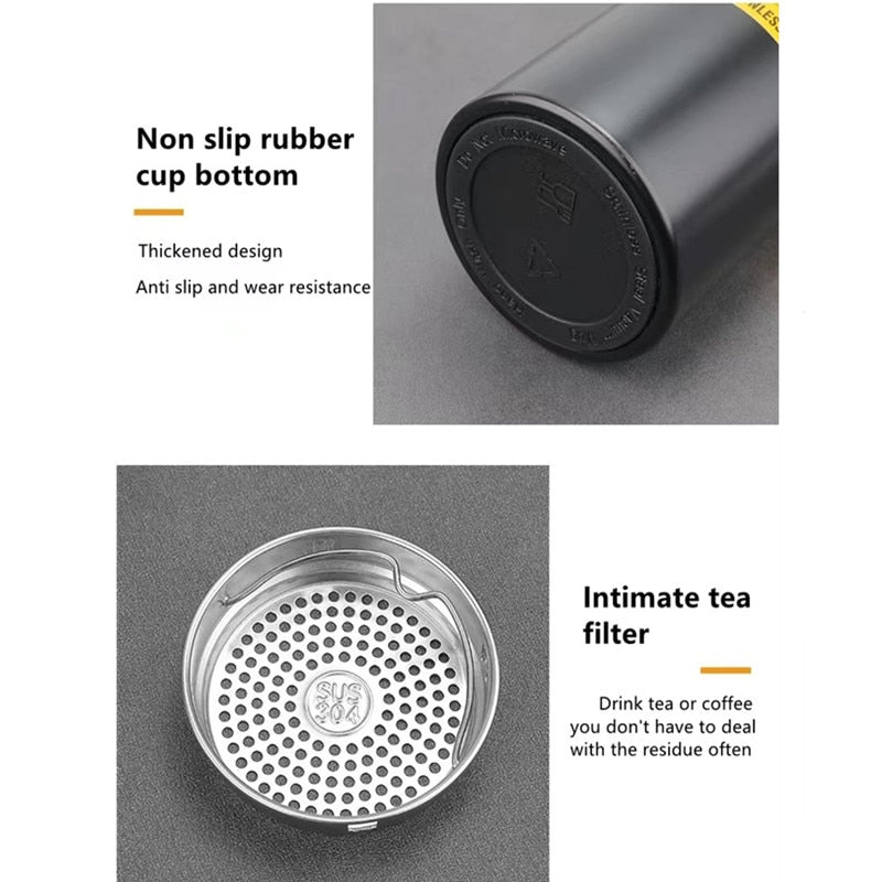 Stainless Steel  Portable Vacuum Flask Insulated Tumbler Bottle Thermos with Rope 500/700/1000/1500ml