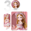 New 12 Inch 22 Movable Joints BJD Doll 31cm 1/6 Makeup Dress Up Cute Brown Blue Eyeball Dolls with Fashion Dress for Girls Toy