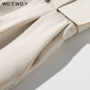 WOTWOY Elegant Formal High Waist Pants Women Skinny Office Lady Pencil Pants Women Pockets Sashes Ankle-Length Trousers Women