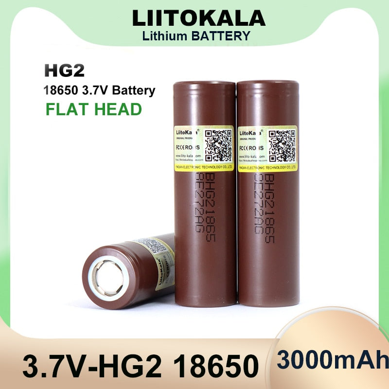 2023 Liitokala New Original HG2 18650 3000mAh battery 18650HG2 3.6V discharge 20A dedicated For hg2 Power Rechargeable battery