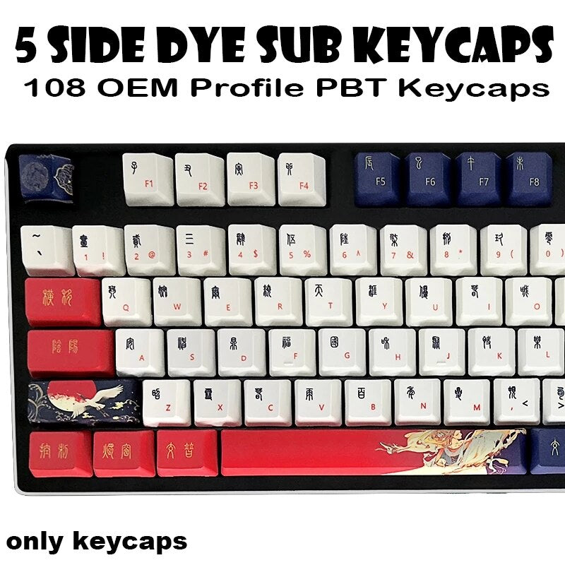 XVX Anime Key Caps para 60 por ciento Kit de teclado mecánico ergonómico Cherry MX Gaming Keycaps Custom Diy OEM XDA PBT Keycaps Set