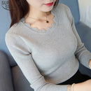 Pullover Solid Sweaters Women New Spring Womens Knitted Slim Sweater Long Sleeve Autumn Winter Butterfly Neck Sweater Female 716