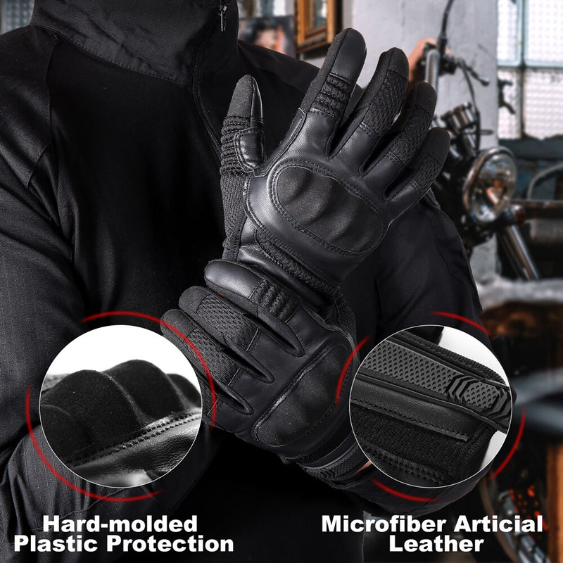 PU Leather Tactical Gloves Touch Screen Hard Shell Full Finger Glove Army Military Combat Airsoft Driving Bicycle Mittens Men