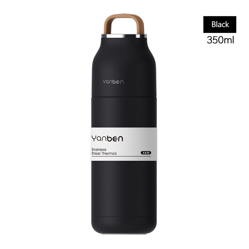 Travel Water Bottle 304 Stainless Steel Thermos Bottle Thermal Cup Vacuum Flask 350ml Coffee Insulated Cup Thermo Mug 6-12 Hours
