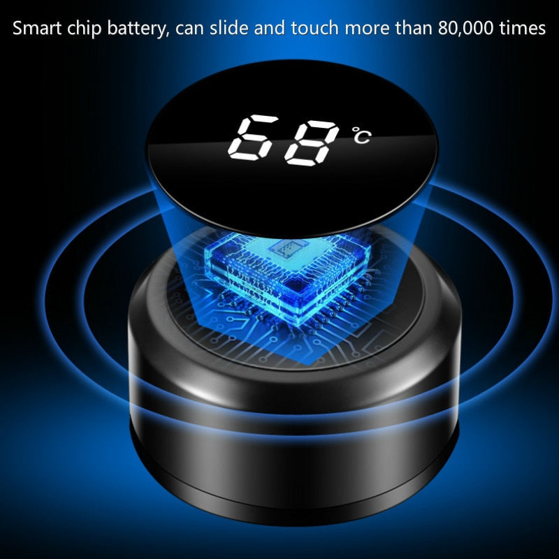 Termo LED inteligente creativo de 480ml con pantalla de temperatura, frascos de vacío, botella de agua de acero inoxidable, taza termo con logotipo personalizado