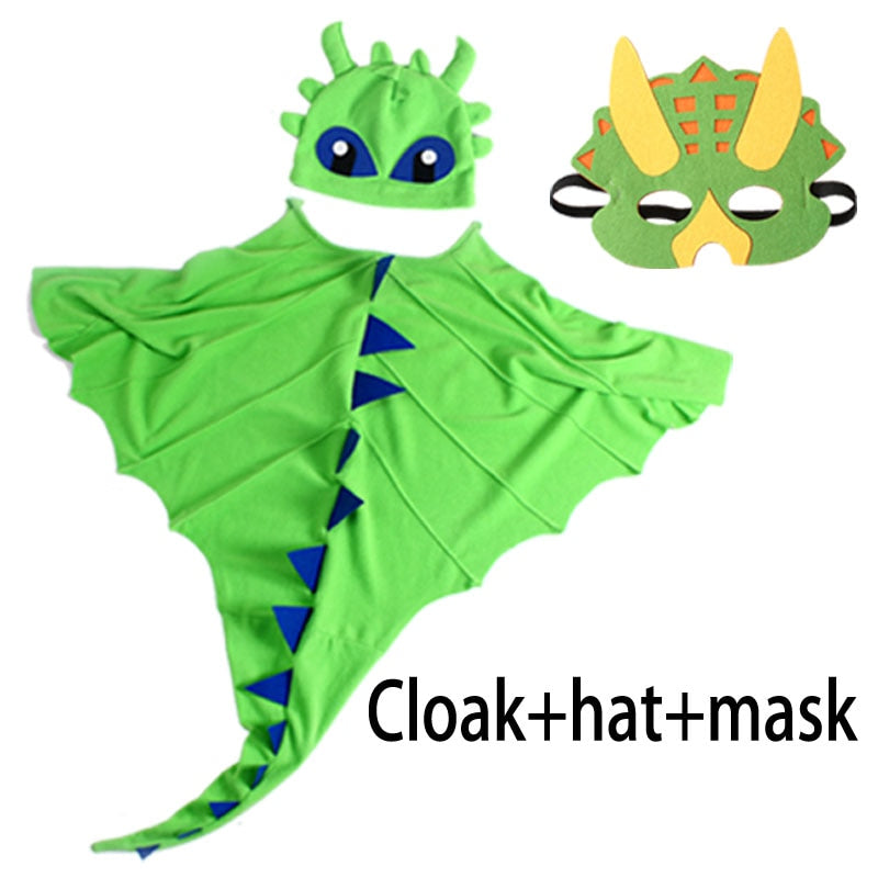 Disfraz de dinosaurio Disfraz de Halloween Dragón Cosplay Capa Máscara Sombrero Desdentado Disfraz de dinosaurio Anime Cosplay