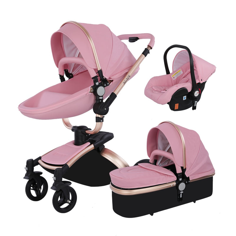 Fast &amp; Free Shipping Aulon Baby Stroller 3 in 1 Free Duty High land-scape  Pram Fashion Carriage on used for New Born to age 4