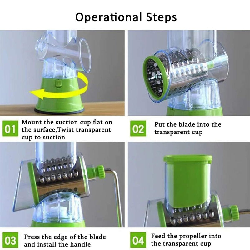 LMETJMA Rotary Spiralizer Gemüsehobel Käse Gemüsereibe Shredder Zucchini Nudelmaschine Spaghetti Spiralizer KC0089