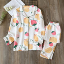 Pantalones de manga larga de otoño e invierno de nuevo estilo japonés, algodón de aire de algodón puro, pijamas cálidos para mujer, ropa de dormir de servicio a domicilio