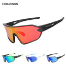 COMAXSUN Polarized Cycling Glasses 5 Lenses MTB Road Bike Sport Mirror Sunglasses Riding Eyewear Anti-UV400 Bicycle Goggles
