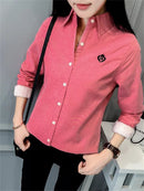 Very Thick Women Winter Style Blouses Shirts Lady Casual Long Sleeve Turn-down Collar Velvet Blusas Tops DF3161