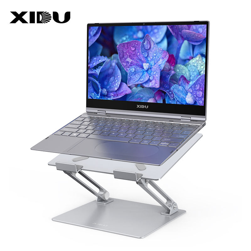 XIDU Laptopständer Aluminium für Schreibtisch Macbook Pro Halter verstellbare Stützbasis Notebookständer tragbare Laptophalterung 11-14 Zoll