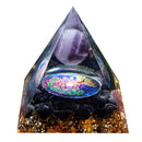 Pirámide de orgonita, esfera de Cristal de amatista de 60mm con piedra de Cristal Natural de obsidiana, multiplicador de Chakra Reiki curativo energético de orgonita