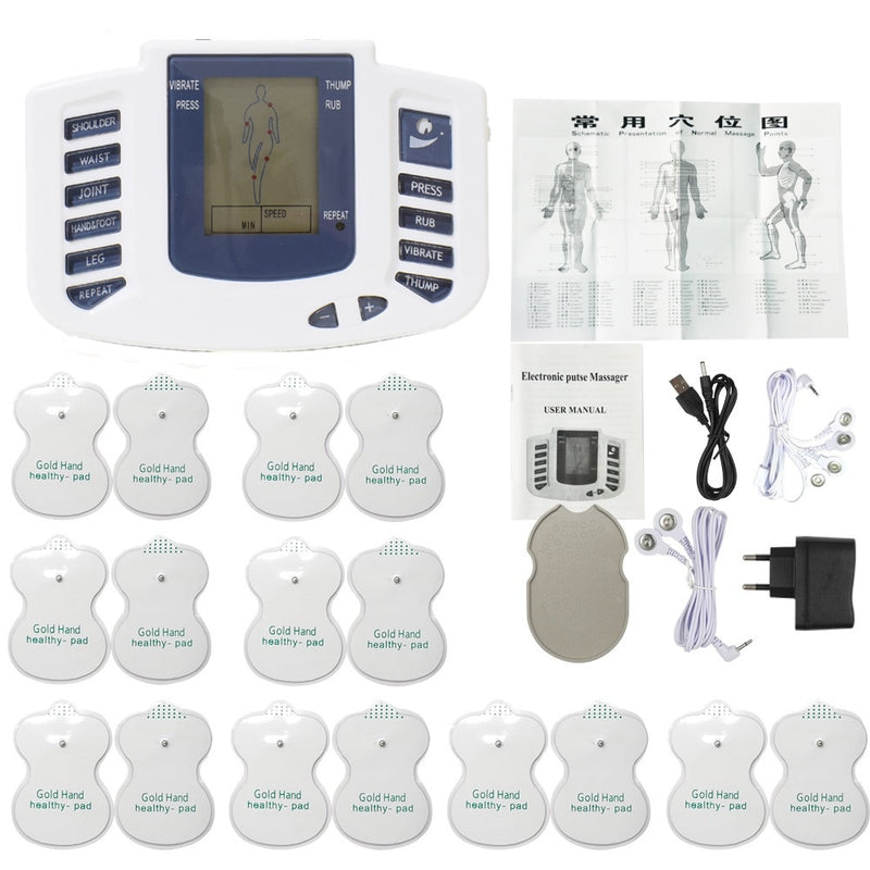 JR-309A Electric Tens Muscle Stimulator Digital Muscle Therapy Full Body Massage Relax 16pads Pulse Ems Acupuncture Health Care