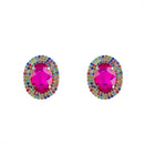 Pauli Manfi New Fashion Women Rhinestone Multicolor Earrings Elegant Ladies Personality Super Large Stud Earrings