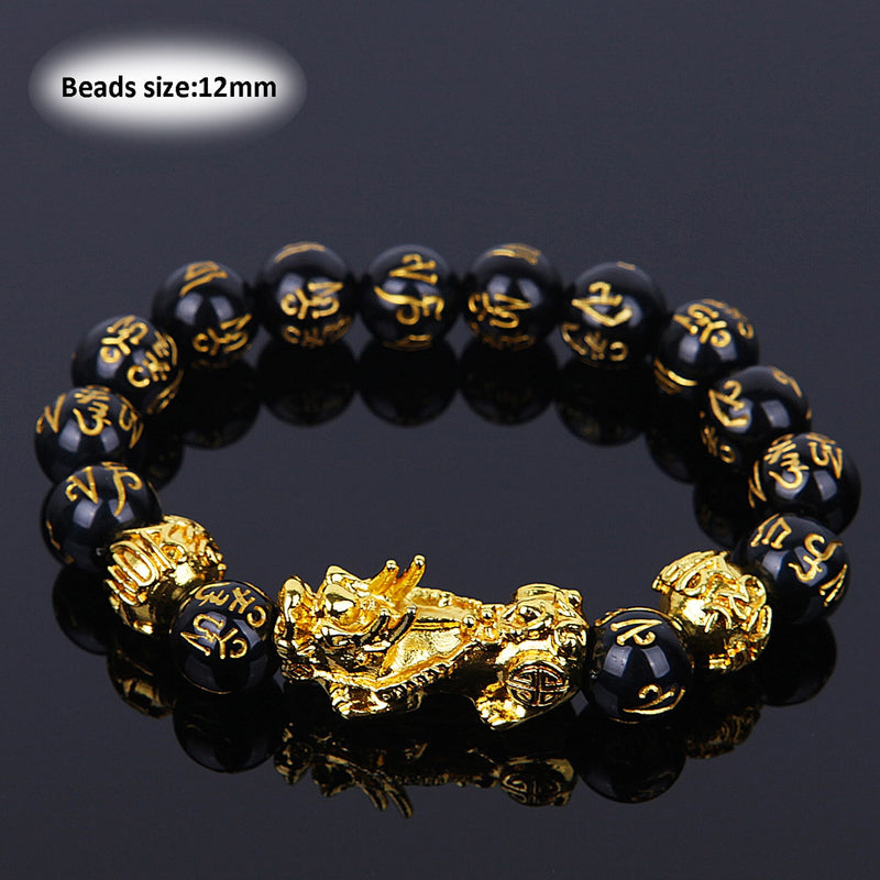 Reichtum und Glück Chinesisches Fengshui Pixiu Armband Unisex Armband Männer Frauen Armbänder Obsidian Perlen Armband Schmuck Geschenk