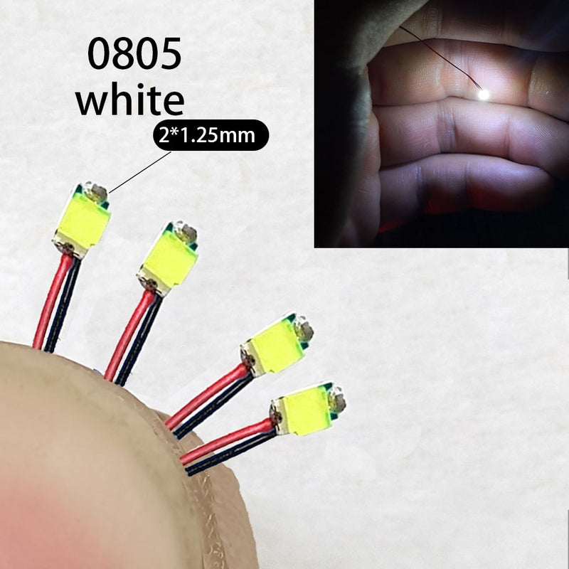 40Pcs/Lot 0402 0603 0805 1206 Led SMD Wire For Model Train HO N OO Scale Red Black Line Pre-soldered Micro Litz Diorama Railway