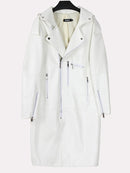 Nerazzurri Autumn Oversized Black Long Womens Leather Biker Jacket Long Sleeve Spring Loose Faux Leather Coat Streetwear 2022