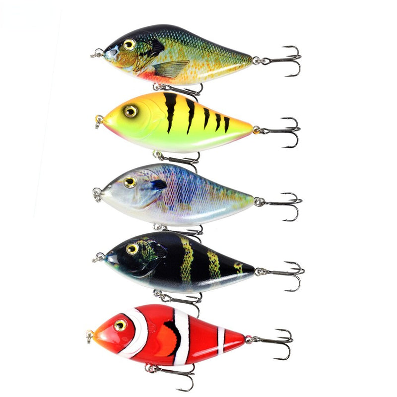 5pcs/Lot 10cm 45g Bionic Jerkbait Lures Slow Sinking NO. 2 Hooks Fit Ocean Lake River With 3D Eyes  For Pike Muskie Troute Shad