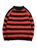 Autumn Winter Knitted Striped Sweater Women Casual Oversized Pullovers Sweaters Loose Warm Jumper Streetwear Teen Knitwear
